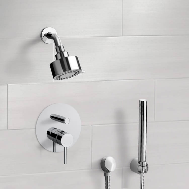 Remer SFH63 Chrome Shower System with Multi Function Shower Head and Hand Shower